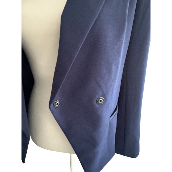 WHITE HOUSE BLACK MARKET Navy Blue Buttoned Jacket Blazer Size 2 - Picture 6 of 7